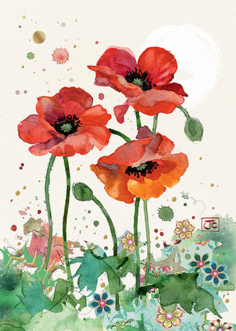 Bug Art - Three Red Poppies